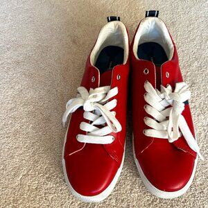 Tommy Hilfiger authentic red faux leather sneaker